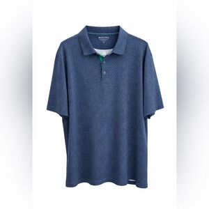 Maelreg Men's Textured Navy Polo Shirt